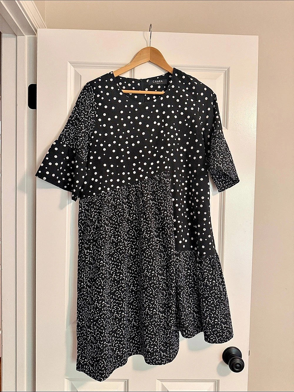 CAARA Millazo Dress Polka Dot Mini Dress Black & White Medium